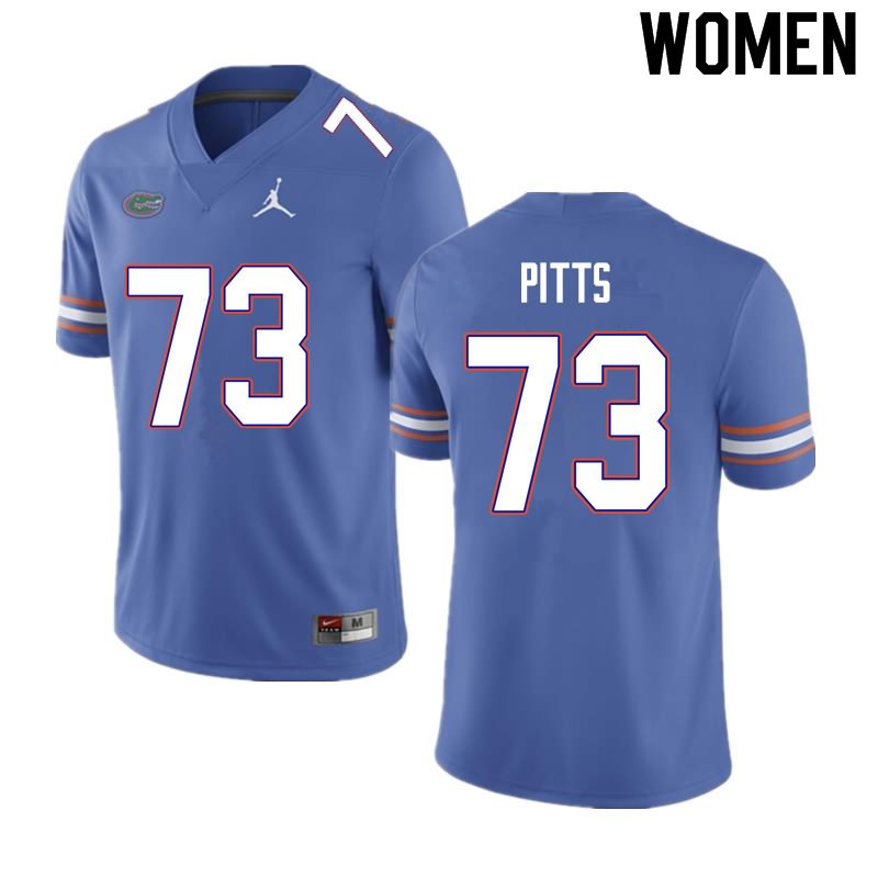 NCAA Florida Gators Mark Pitts Women's #73 Nike Blue Stitched Authentic College Football Jersey ERX6664PL